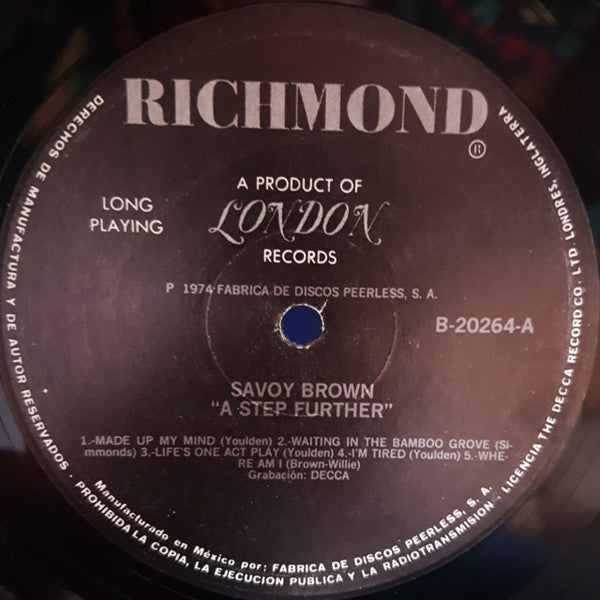 Savoy Brown – A Step Further - Blues Style: Blues Rock (Vinyl) Mexican Import