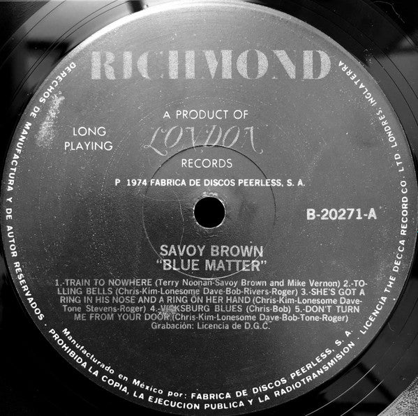 Savoy Brown – Blue Matter - Blues Rock, Rhythm & Blues ( Rare Vinyl )