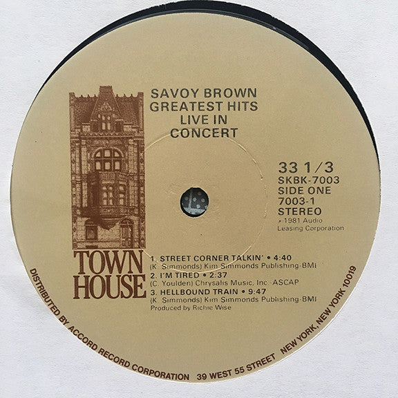 Savoy Brown – Greatest Hits Live In Concert 1981 Genre: Blues (Vinyl)