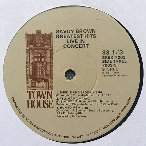 Savoy Brown – Greatest Hits Live In Concert 1981 Genre: Blues (Vinyl)