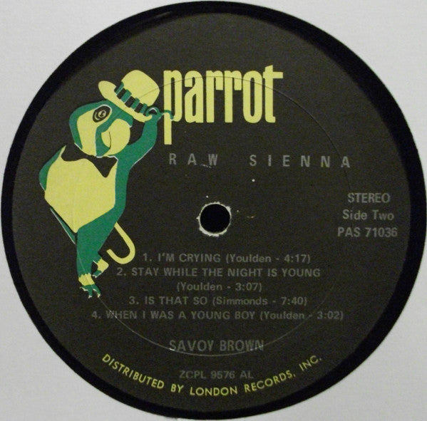 Savoy Brown – Raw Sienna - 1970 Rock, Blues Style: Electric Blues, Classic Rock (Vinyl) NM
