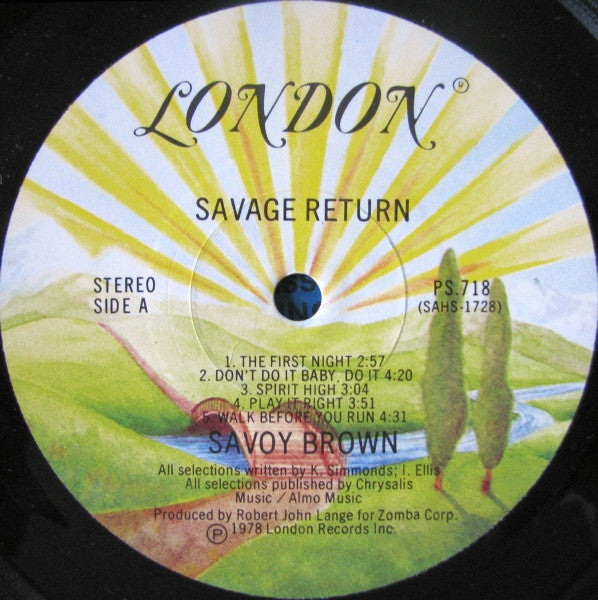 Savoy Brown – Savage Return 1978-Classic Rock, Hard Rock, Blues Rock (vinyl) Excellent ! NM
