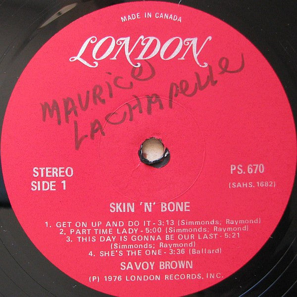 Savoy Brown – Skin 'N' Bone 1976 Classic Rock (vinyl) Near Mint