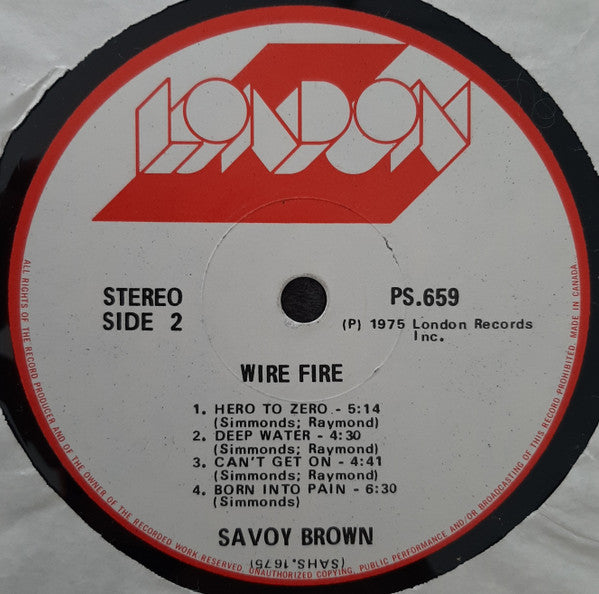 Savoy Brown – Wire Fire 1975 Genre: Rock Style: Blues Rock, Hard Rock (vinyl)