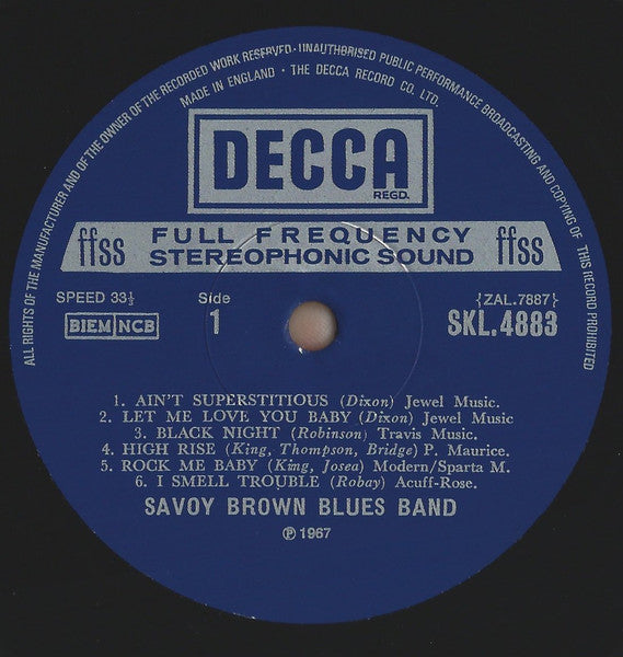 Savoy Brown Blues Band Shake Down 1967 Rock, Blues Style: Blues Rock (Rare Vinyl) UK IMPORT