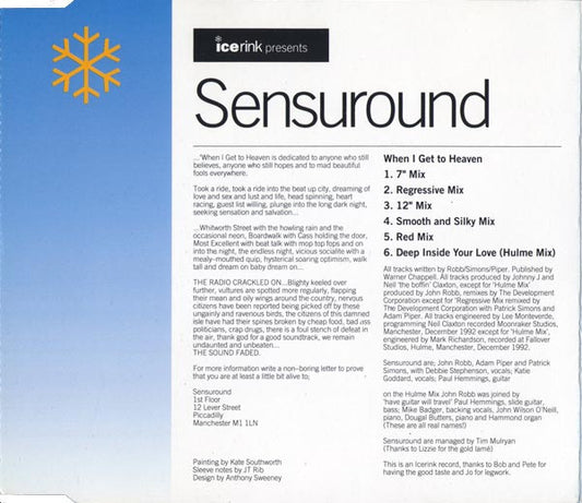 Sensuround – When I Get To Heaven - 1993-Electronic, Rock, Pop Style:	Progressive House, House, Blues Rock, Synth-pop, Indie Rock ( UK Import Vinyl )