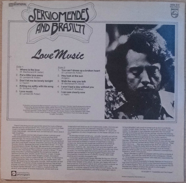 Sergio Mendes And Brasil 77 – Love Music 1973 - Jazz, Latin Style: Smooth Jazz, Latin Jazz, Soul-Jazz (UK Vinyl)