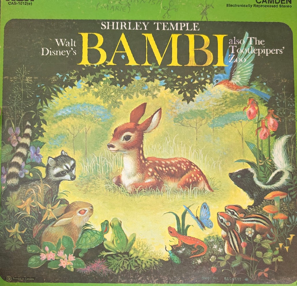 Shirley Temple, The Tootlepipers – Walt Disney's Bambi Also The Tootlepipers' Zoo -1960 -Non-Music, Children's, Stage & Screen Style: Story (Vinyl)