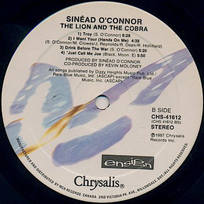 Sinéad O'Connor – The Lion And The Cobra - 1987 Genre: Rock, Pop Style: Alternative Rock ( Vinyl) Near Mint