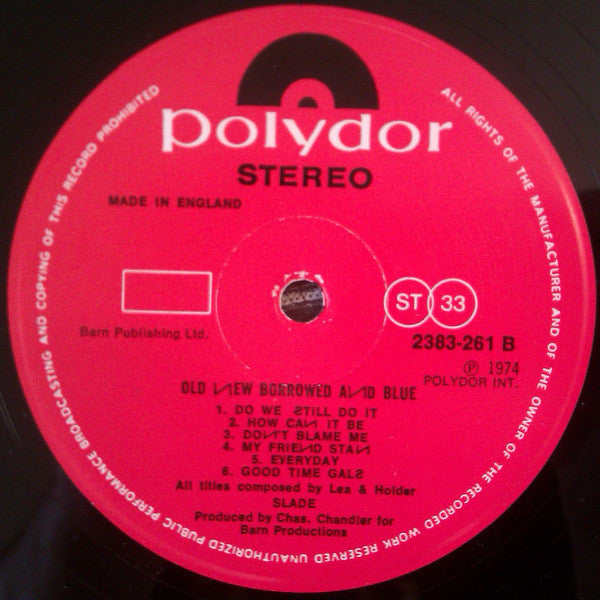 Slade – Old New Borrowed And Blue -1974-Pop Rock, Classic Rock (UK Import Vinyl)