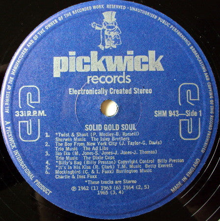 Solid Gold Soul  1978  	Funk / Soul Style: Soul (Vinyl) Mint UK Import
