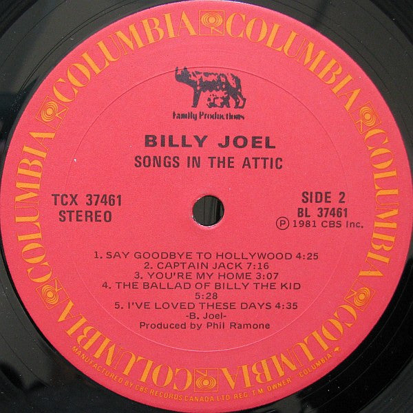 Billy Joel ‎– Songs In The Attic -1981- Folk Rock, Pop Rock (vinyl) Near Mint