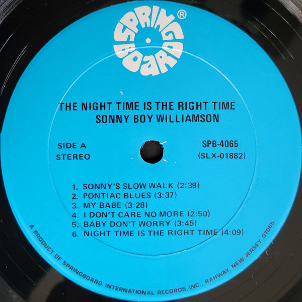 Sonny Boy Williamson  & The Animals – The Night Time Is The Right Time 1976 - Rock, Blues Style: Blues Rock (Vinyl)