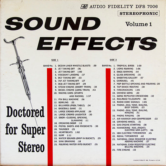 Various – Sound Effects Volume 1 (Sound Effects, Vinyl LP)