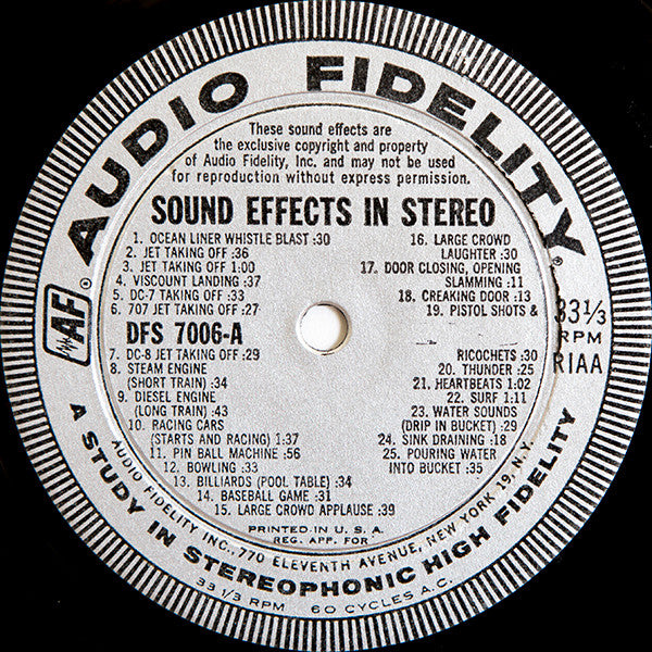 Various – Sound Effects Volume 1 (Sound Effects, Vinyl LP)