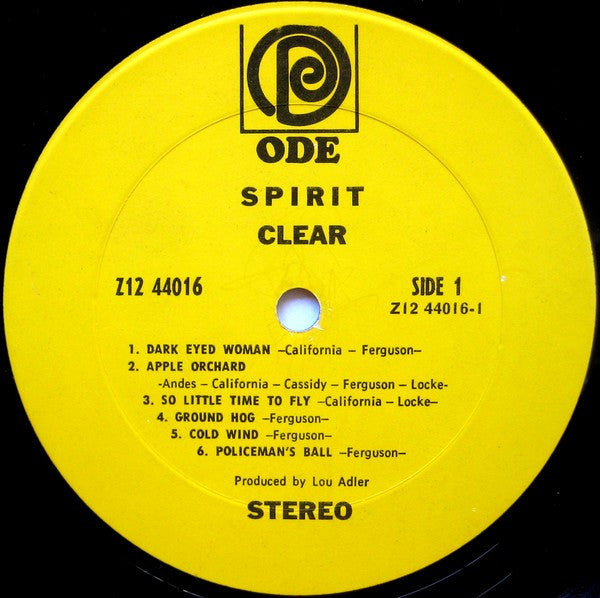 Spirit  Clear 1969-	Rock Style: Psychedelic Rock ( Rare Vinyl )