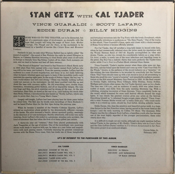 Stan Getz – Stan Getz - 1963- Jazz (Viny) Rare Vinyl, LP, Album, Mono, Reissue, Red Translucent