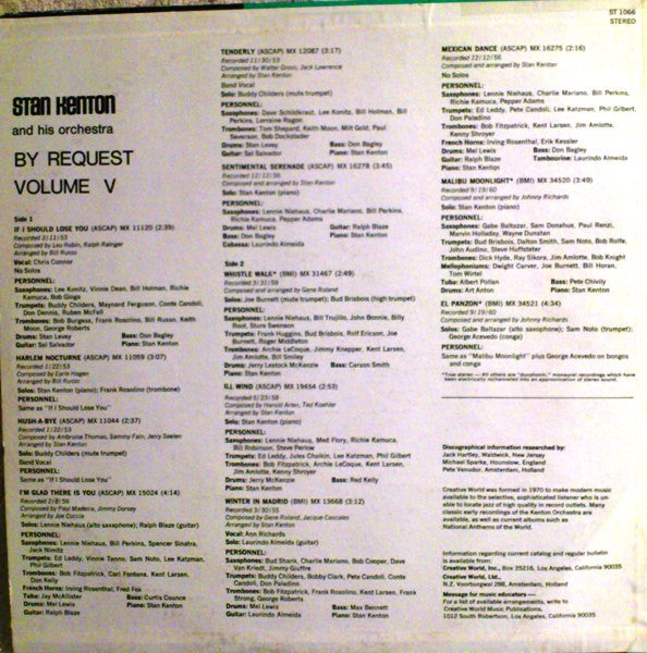 Stan Kenton And His Orchestra – By Request - Volume V - Jazz Style: Big Band, Contemporary Jazz, Latin Jazz, Swing (vinyl)