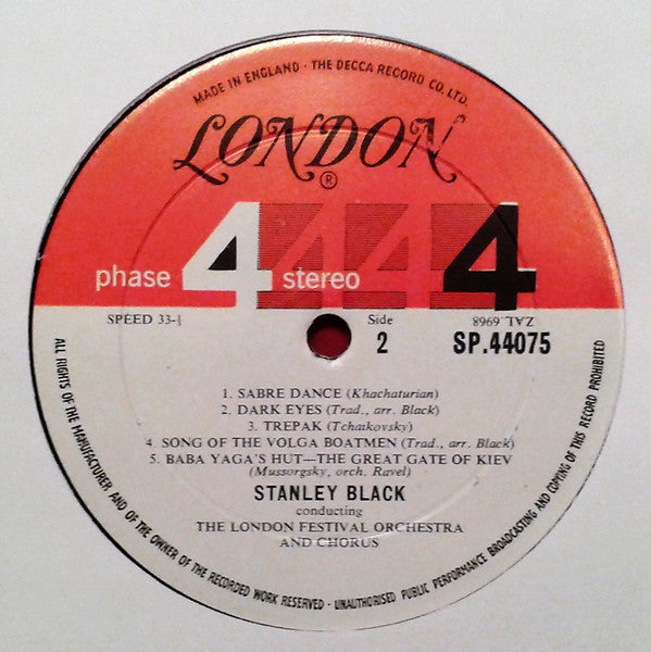 Stanley Black  The London Festival Orchestra And Chorus  Russia -	Classical, Folk, World, & Country Style: Folk (Vinyl)