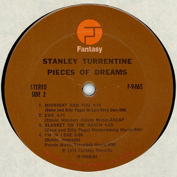 Stanley Turrentine – Pieces Of Dreams 1974-Jazz, Funk / Soul Style: Easy Listening, Soul-Jazz (Vinyl) Mint Copy
