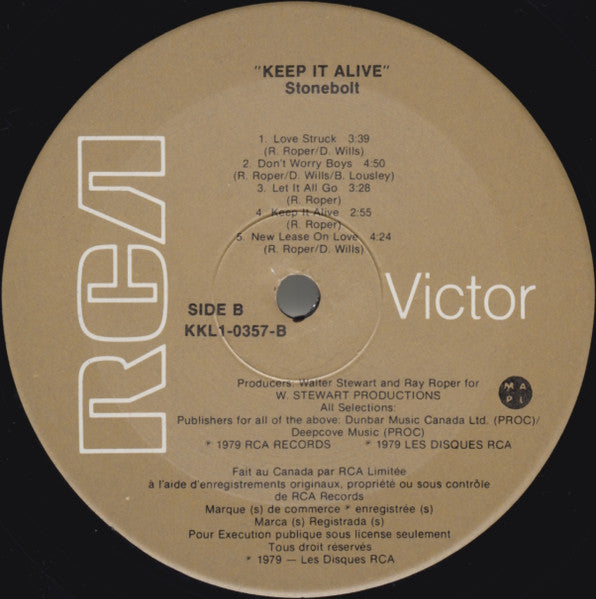 Stonebolt – Keep It Alive – 1979 – Rock / AOR (Vinyl)