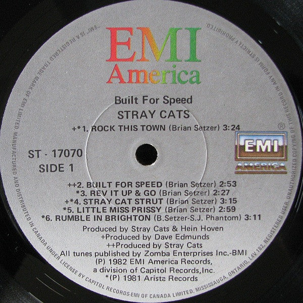 Stray Cats- Built For Speed Rock & Rockabilly ( Clearance Vinyl ) Bargain Bin