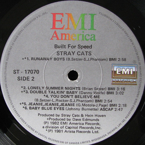 Stray Cats- Built For Speed Rock & Rockabilly ( Clearance Vinyl ) Bargain Bin