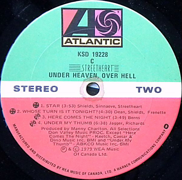 Streetheart ‎– Under Heaven Over Hell - 1979-Classic Rock (Vinyl )