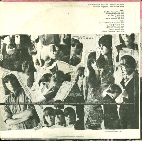 Jefferson Airplane ‎– Surrealistic Pillow -1967- Psychedelic Rock NM