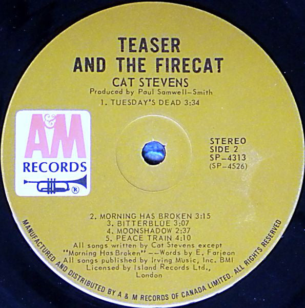 Cat Stevens – Teaser and the Firecat – 1971 – Folk Rock / Singer-Songwriter