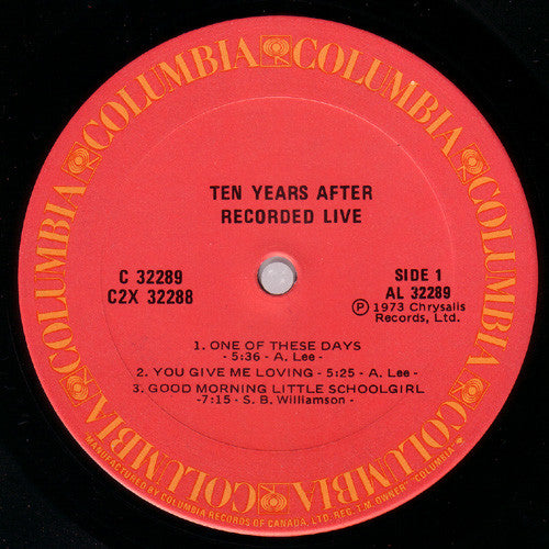 Ten Years After Recorded Live - 2 lp set - 1973-Blues Rock, Hard Rock (Vinyl) Near Mint