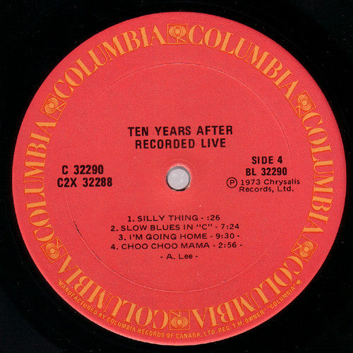 Ten Years After Recorded Live - 2 lp set - 1973-Blues Rock, Hard Rock (Vinyl) Near Mint
