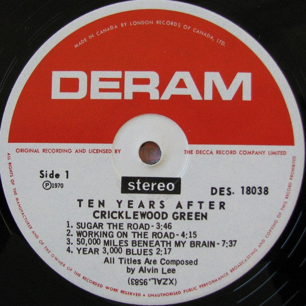 Ten Years After Cricklewood Green -1970-Rock Blues Rock (vinyl)