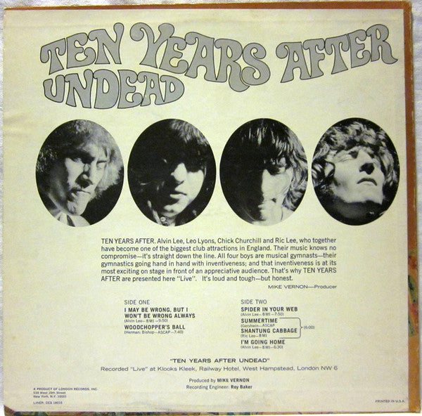 Ten Years After – Undead - 1968 Blues Rock (Vinyl)