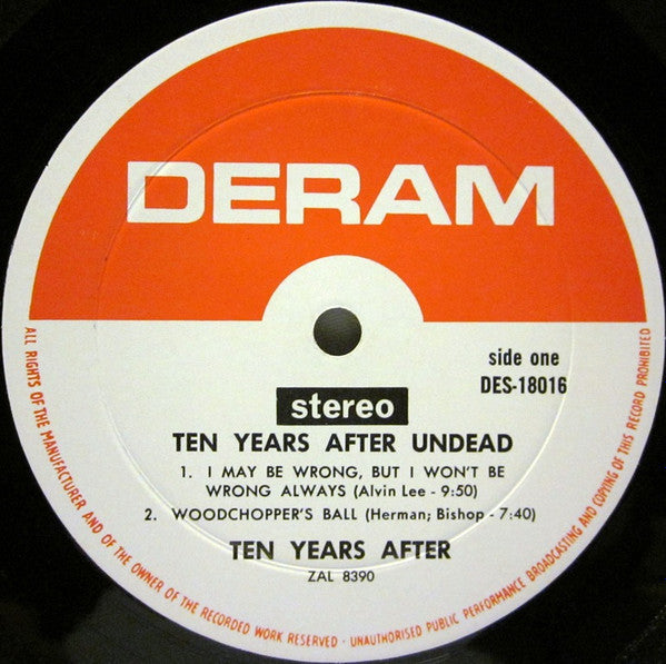 Ten Years After – Undead - 1968 Blues Rock (Vinyl)