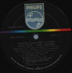 The 4 Seasons Dawn (Go Away) And 11 Other Great Songs - 1964 Pop Vocal ( Clearance Vinyl)