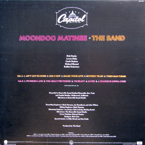 The Band ‎– Moondog Matinee - 1973-Rock, Blues, Folk, World, & Country , Blues Rock, Folk Rock, Country Rock (vinyl)