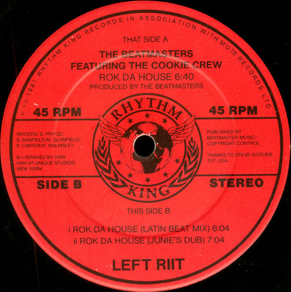 The Beatmasters Featuring The Cookie Crew – Rok Da House Electronic Style: Hip-House (UK Import Vinyl)	 Vinyl, 12", 45 RPM, Single, Stereo