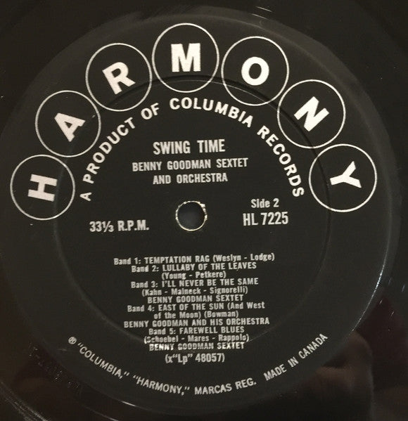 Benny Goodman Sextet and Orchestra – Swing Time – 1960s – Jazz (vinyl)
