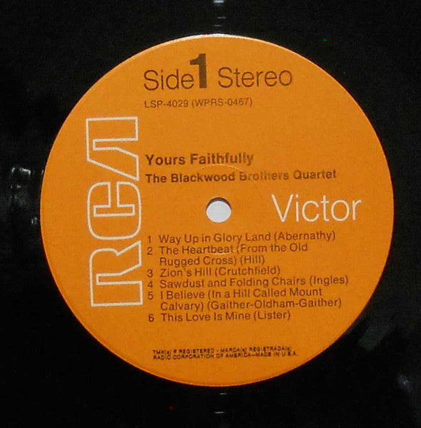 The Blackwood Brothers Quartet – Yours Faithfully 1968 Genre: Non-Music, Folk, World, & Country Style: Gospel, Religious (VINYL)