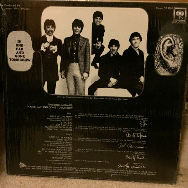 The Buckinghams – In One Ear And Gone Tomorrow 1988- Psychedelic Rock, Pop Rock ( NEW SEALED VINYL)
