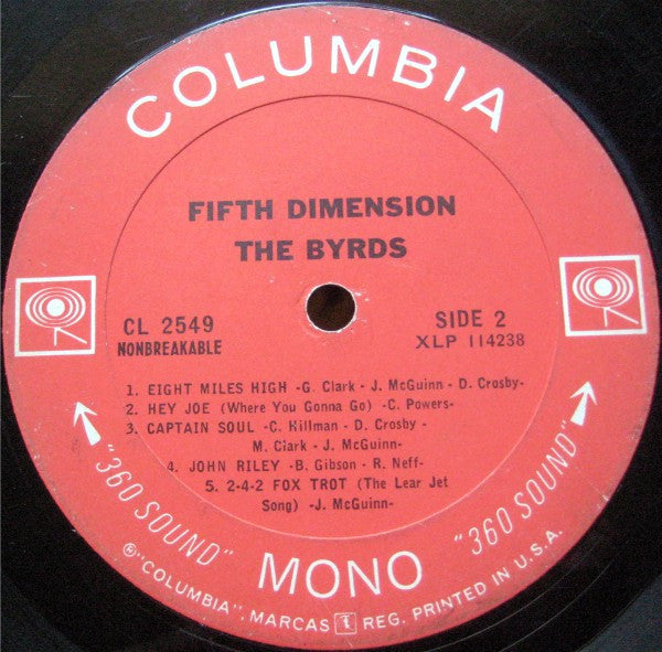 The Byrds – Fifth Dimension - 1966-Rock Style: Folk Rock, Psychedelic Rock (Clearance Vinyl) marks