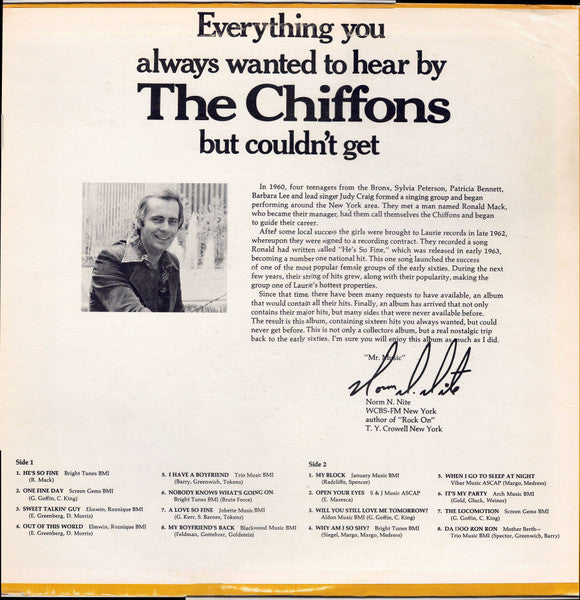 The Chiffons – Everything You Always Wanted To Hear By The Chiffons But Couldn't Get 1975-Funk / Soul, Pop Style: Soul, Vocal (Vinyl)