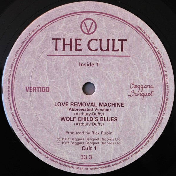 The Cult – Love Removal Machine (1987, Canada, 2×12″ Vinyl LP) — Cult 1