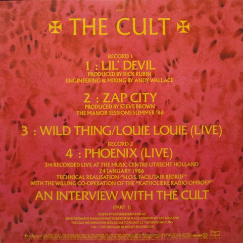 The Cult – Love Removal Machine (1987, Canada, 2×12″ Vinyl LP) — CULT 2
