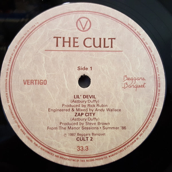 The Cult – Love Removal Machine (1987, Canada, 2×12″ Vinyl LP) — CULT 2