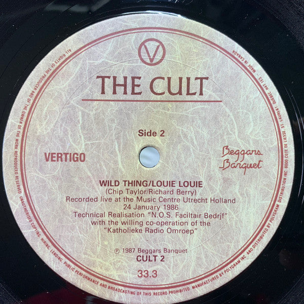The Cult – Love Removal Machine (1987, Canada, 2×12″ Vinyl LP) — CULT 2