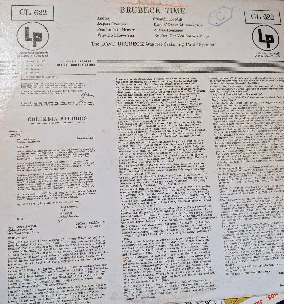 The Dave Brubeck Quartet – Brubeck Time - 1955 -Cool Jazz ( Rare Vinyl)