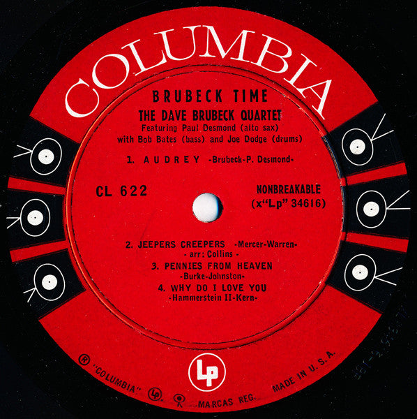 The Dave Brubeck Quartet – Brubeck Time - 1955 -Cool Jazz ( Rare Vinyl)