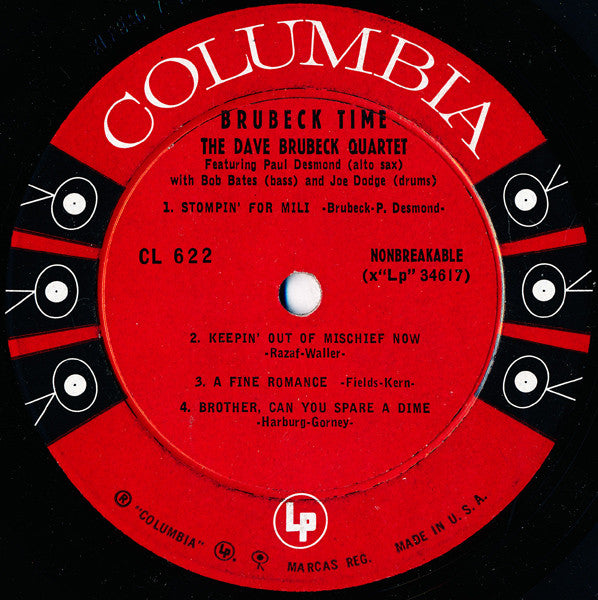 The Dave Brubeck Quartet – Brubeck Time - 1955 -Cool Jazz ( Rare Vinyl)